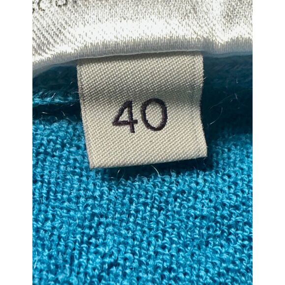 STELLA MCCARTNEY Wool/Cashmere Blue Ruffle Front Cardigan, Sz 40 (S) - Picture 8 of 10